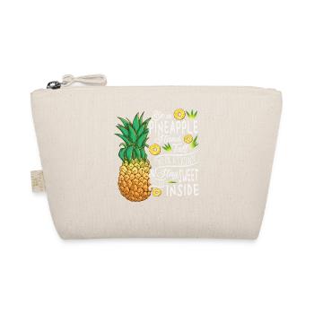 Be A Pineapple Stand Tall Wear A Crown Quote Art - Organic Pouch - nature - Front