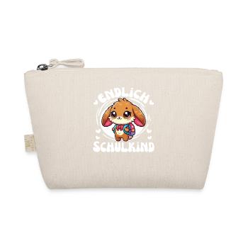 Endlich Schulkind süßer Hase zur Einschulung - Bio-Täschchen - Natur - Vorne
