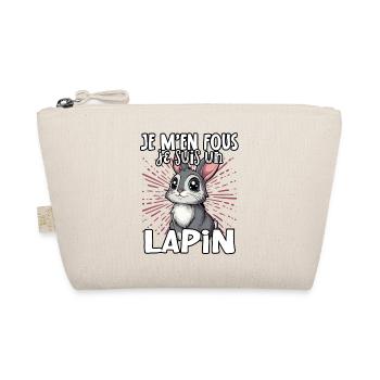 Je m'en fous je suis un lapin - süßer Hase - Bio-Täschchen - Natur - Vorne