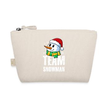 Petit bonhomme de neige mignon avec un chapeau et une écharpe de Père Noël - Trousse biologique - nature - Devant