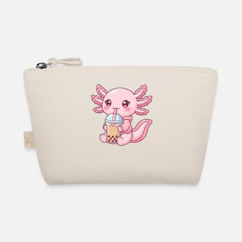 Axolotl rose Kawaii Bubble Tea Trousse biologique