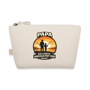 Papa Angeln Mit Dir Danke Retro Vatertag Geschenk - Bio-Täschchen - Natur - Vorne