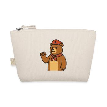 Awake bear with red scarf - Organic Pouch - nature - Front