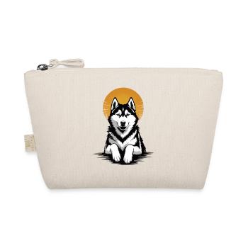 Dog Husky Siberian Retro Sun Dog Portrait - Organic Pouch - nature - Front
