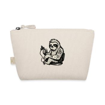 Tattooed Sloth with Skull Rose - Organic Pouch - nature - Front