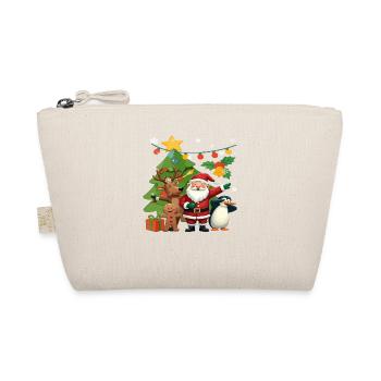 Dabbing Santa Claus Reindeer Penguin Kids - Organic Pouch - nature - Front