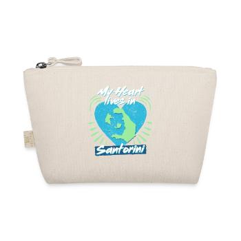 Mon cœur vit à Santorin - Trousse biologique - nature - Devant