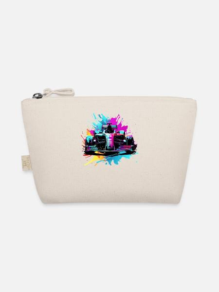 Racing Cars Colorful Splash Art Car Racer - Organic Pouch - nature - Front
