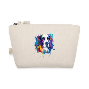 Cocker Spaniel Hund Farbenfrohes Pop-Art-Porträt - Bio-Täschchen - Natur - Vorne