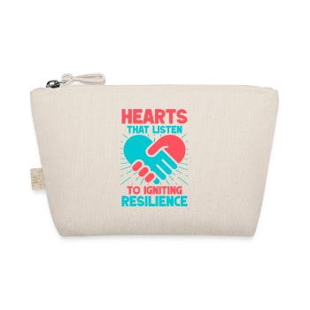 Volunteer Appreciation Hearts That Listen - Organic Pouch - nature - Front
