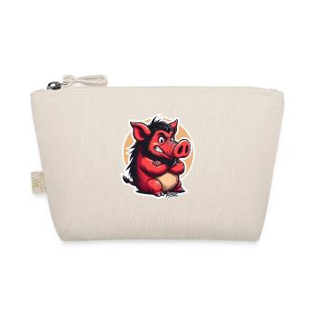 Wütendes rotes Wildschwein Cartoon - Bio-Täschchen - Natur - Vorne