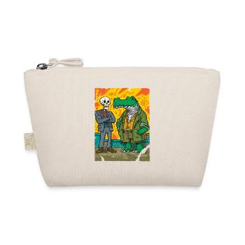 Neon Street Dino: Skeleton vs Alligator CEO - Organic Pouch - nature - Front