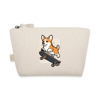 T-shirt Corgi Skateboard – Chien sur Skateboard - Trousse biologique - nature - Devant