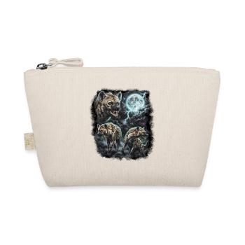 DREI Wilde Hyäne mit Mond Wildlife-Designs - Bio-Täschchen - Natur - Vorne