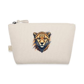 Cheetah Head Neon Brush Style - Organic Pouch - nature - Front