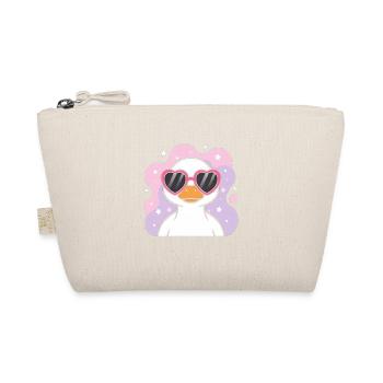 Heart Glasses Duck in Pastel Waves - Organic Pouch - nature - Front
