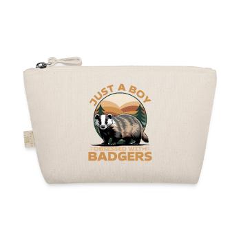 Funny Animal Badger - Organic Pouch - nature - Front