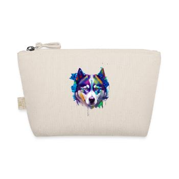 Siberian Husky Dog Portrait Vibrant Oil Painting - Organic Pouch - nature - Front