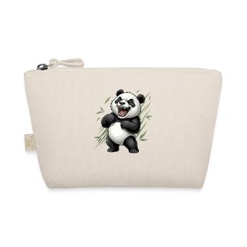 Laughing panda in bamboo panorama - Organic Pouch - nature - Front
