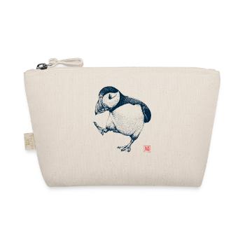 Puffin with Kanji Stamp - Organic Pouch - nature - Front