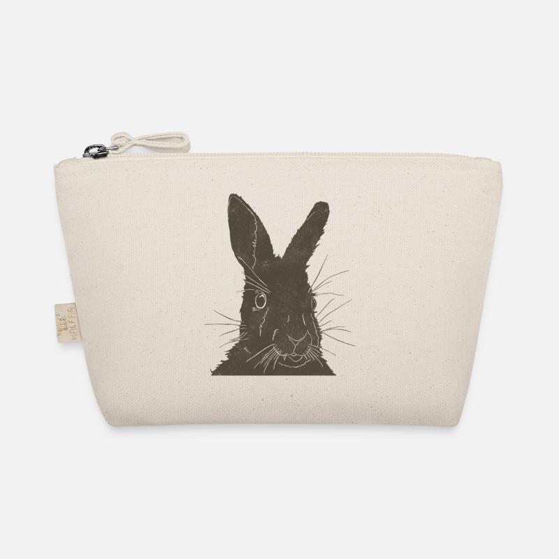 Hase Silhouette Erdfarben Bio-Täschchen
