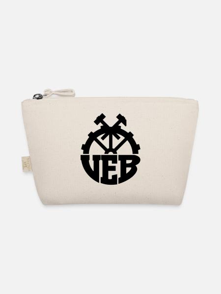 VEB Logo - Abzeichen der DDR (Farbe änderbar) - Bio-Täschchen - Natur - Vorne