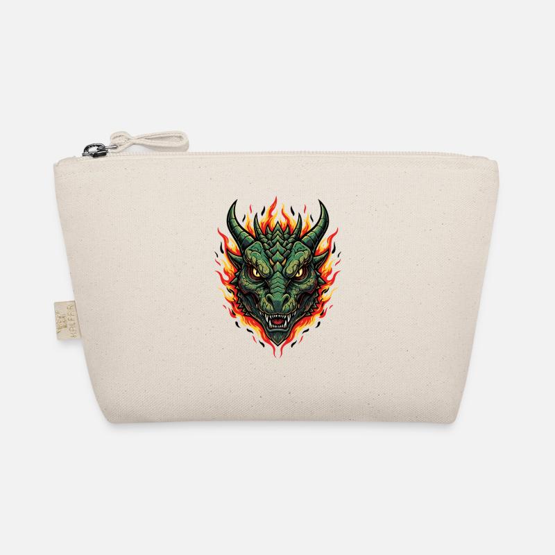 Flames Dragon Head Fire Illustration Organic Pouch