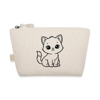 Cute Baby Cat – Black & White Kitten - Bio-Täschchen - Natur - Vorne