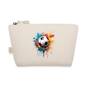 Soccer Football Ball Player Supporter Gift Idea - Organic Pouch - nature - Front