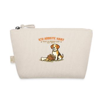 Ich arbeite hart damit es meinem Hund gut geht - Bio-Täschchen - Natur - Vorne