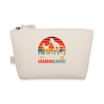 Grandmasaurus Retro Grandma Dinosaur Shirt - Organic Pouch - nature - Front