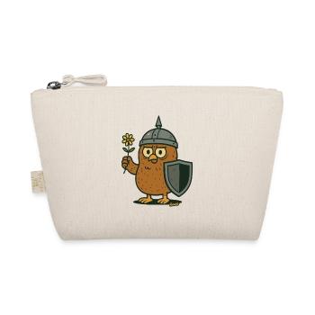 Knight Owl with Flower - Organic Pouch - nature - Front