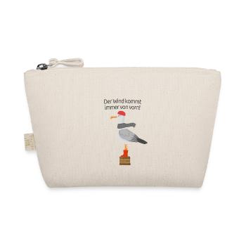 Gegenwind Spruch Möwe Minimalistisch Design - Bio-Täschchen - Natur - Vorne