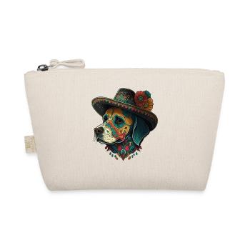 Mexican Dog Cinco De Mayo Sugar Skull Sombrero - Organic Pouch - nature - Front