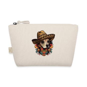 Sugar Skull Sombrero Dog - Organic Pouch - nature - Front