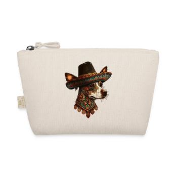 Dog Mexican Sugar Skull Sombrero Cinco De Mayo - Organic Pouch - nature - Front