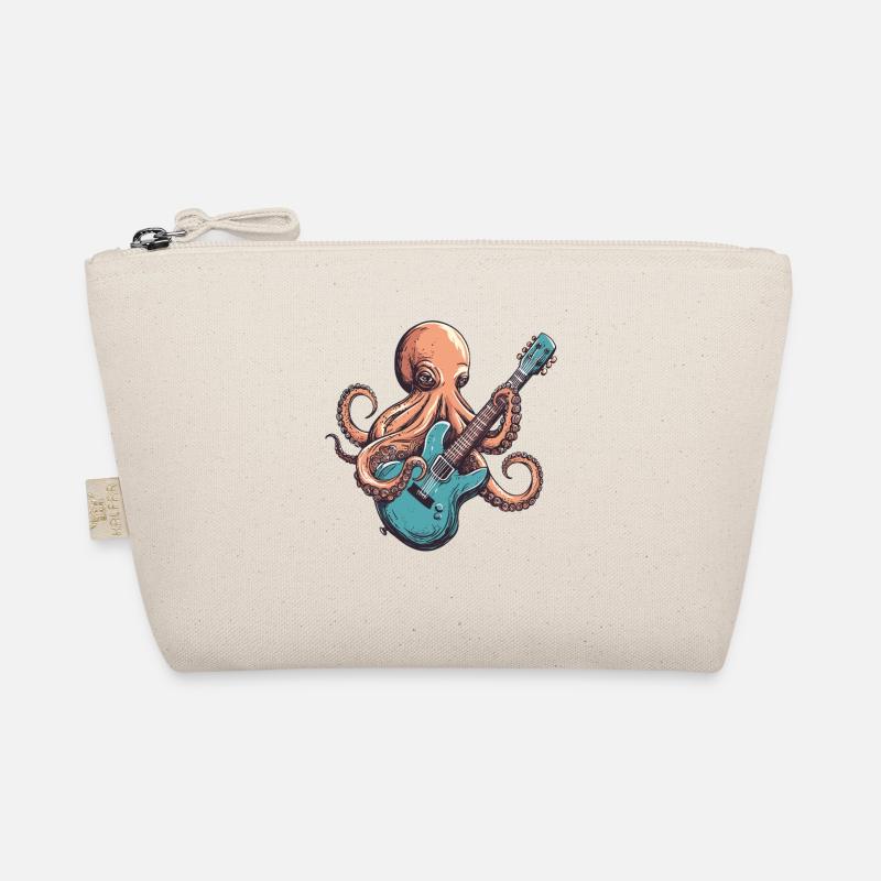 Ink Octopus with Electric Guitar Organic Pouch