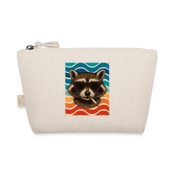 Waschbär mit Sonnenbrille Zigarette - Bio-Täschchen - Natur - Vorne