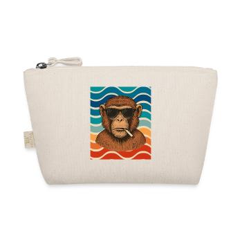 Wave Chimp with Sunglasses - Organic Pouch - nature - Front