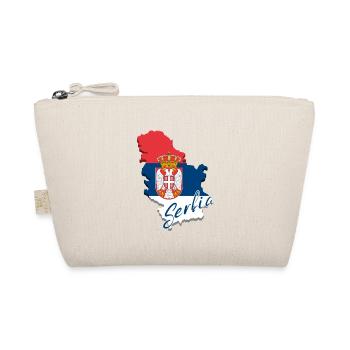 Map with the flag of Serbia, I love Serbia - Organic Pouch - nature - Front