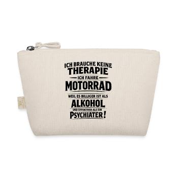 Motorrad statt Therapie lustiger Biker Spruch - Bio-Täschchen - Natur - Vorne
