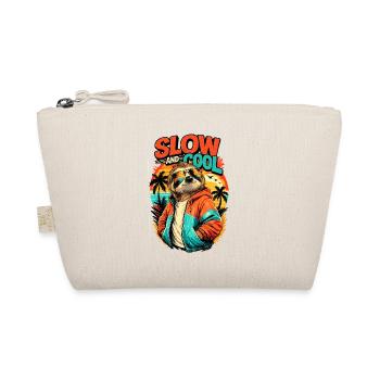 Slow and Cool Sloth Retro Sunset Style - Organic Pouch - nature - Front