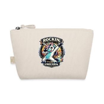 Insigne rétro de la licorne rockeuse dans le style rock - Trousse biologique - nature - Devant