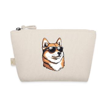 Shiba mit Sonnenbrillen-Charme - Bio-Täschchen - Natur - Vorne