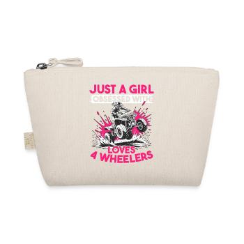 Quad ATV Woman Girl Four Wheeler - Organic Pouch - nature - Front