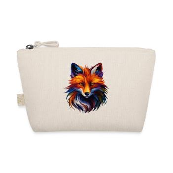 Colorful Fox Polygon Art – Modern Animal Design - Organic Pouch - nature - Front