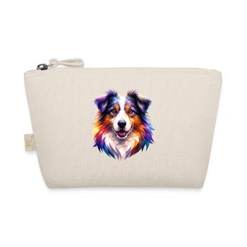 Colorful Aussie Polygon Art – Australian Shepherd  - Bio-Täschchen - Natur - Vorne
