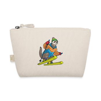 Ferret Skier Ski Winter Sports - Organic Pouch - nature - Front