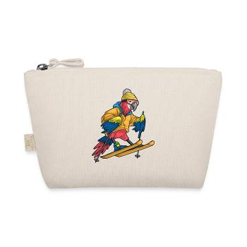 Papagei Skifahrer Ski Wintersport - Bio-Täschchen - Natur - Vorne