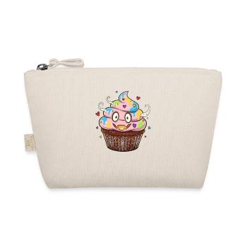 Colorful Cupcake with Eyes & Colors - Organic Pouch - nature - Front